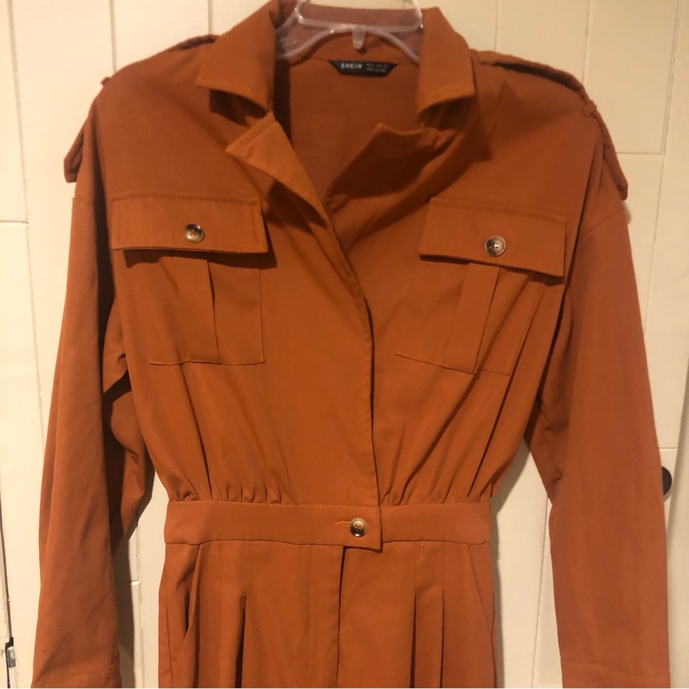 Shein Orange Brown Jumpsuit XS